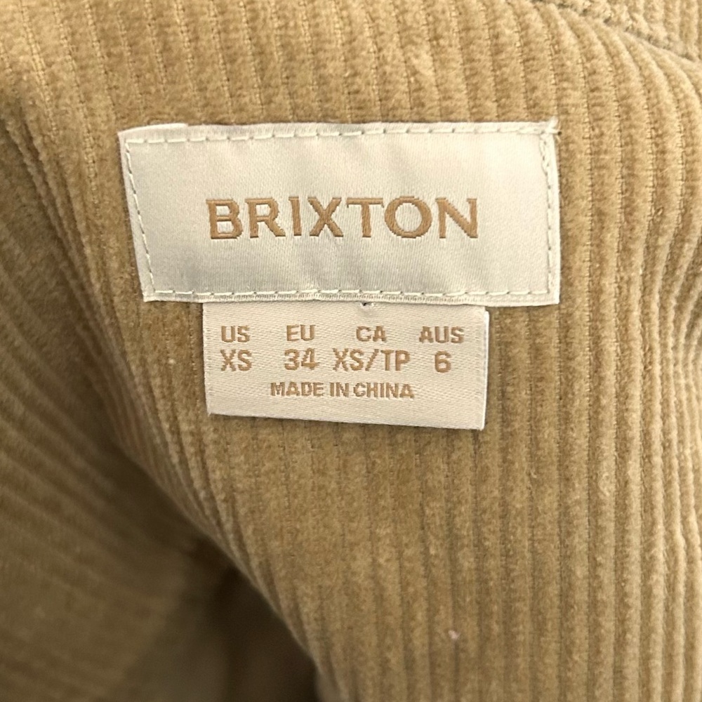 NWT Brixton Utopia Corduroy Overshirt in Sand Sz XS - Picture 11 of 13
